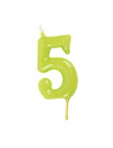 Vela Número 5 Verde Lima